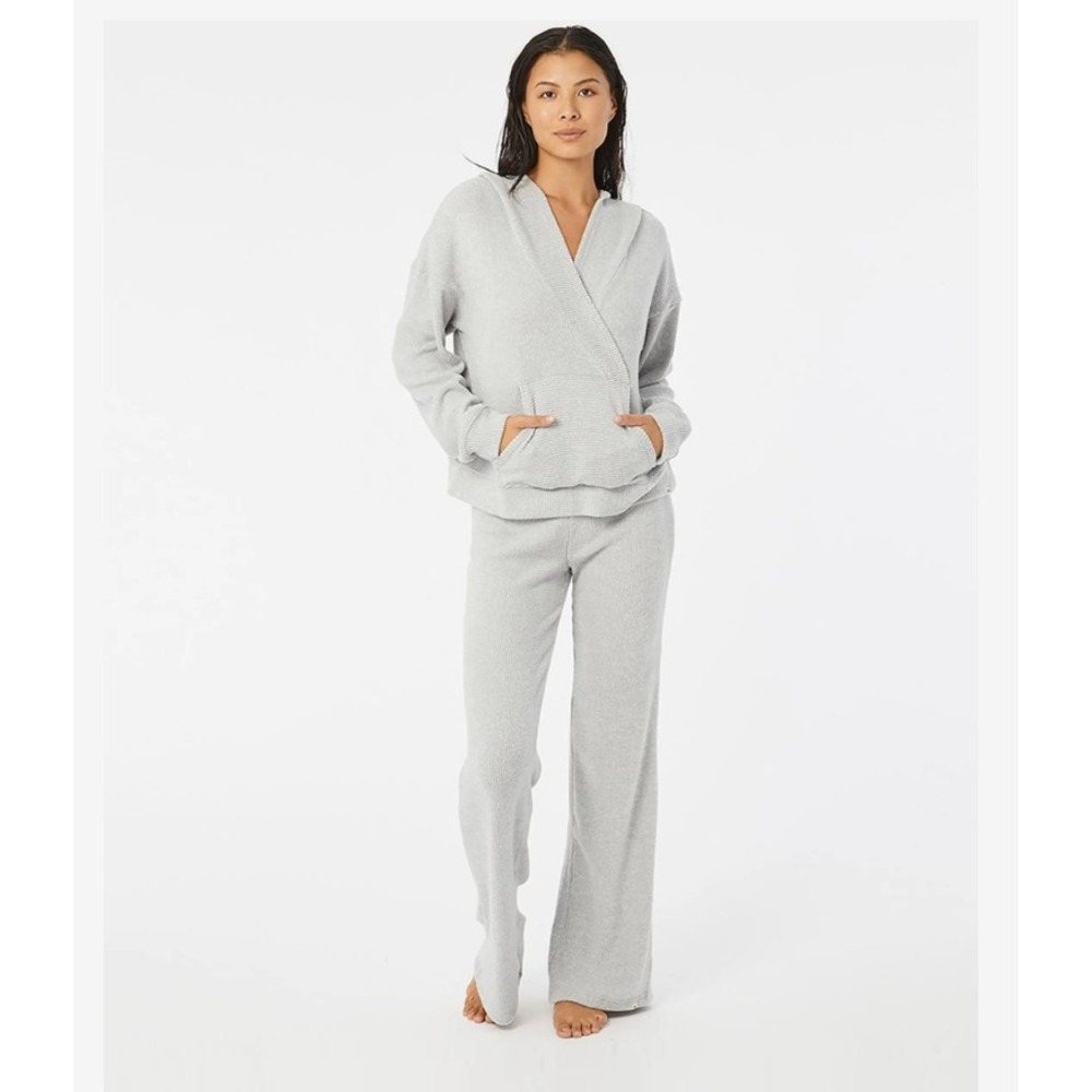 Rip Curl Cosy Ribbed Sweatshirt and Sweatpants SET Grey Women S/M Loungewear EUC